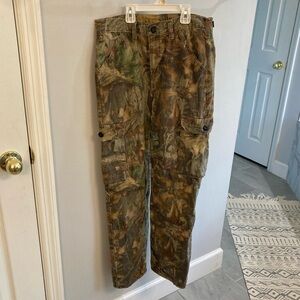 Vtg Walls Camo Cargo Pants Mens Size small 30-32 Double Knee Advantage Timber